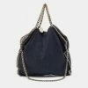 Discount 🌟 Stella McCartney Navy Blue Faux Leather Small Falabella Tote For 👩 Women 💯 -Stella McCartney Shop luxury women stella mccartney used handbags p646901 013