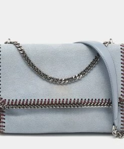 Brand new 🌟 Stella McCartney Grey Faux Suede Falabella Flap Shoulder Bag For 👩 Women 😉