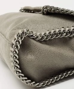 Coupon 🎁 Stella McCartney Grey Faux Leather Falabella Flap Shoulder Bag For 👩 Women 😀 -Stella McCartney Shop luxury women stella mccartney used handbags p650319 001