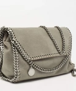Coupon 🎁 Stella McCartney Grey Faux Leather Falabella Flap Shoulder Bag For 👩 Women 😀 -Stella McCartney Shop luxury women stella mccartney used handbags p650319 005