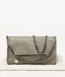 Coupon 🎁 Stella McCartney Grey Faux Leather Falabella Flap Shoulder Bag For 👩 Women 😀 -Stella McCartney Shop luxury women stella mccartney used handbags p650319 007