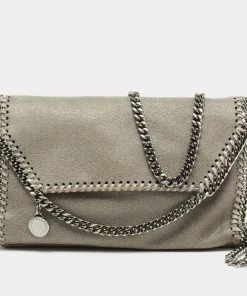 Coupon 🎁 Stella McCartney Grey Faux Leather Falabella Flap Shoulder Bag For 👩 Women 😀
