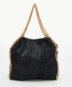 Best deal 🧨 Stella McCartney Black Faux Leather Small Falabella Tote For 👩 Women 🌟 -Stella McCartney Shop luxury women stella mccartney used handbags p653213 010