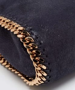 Discount 😍 Stella McCartney Navy Blue Faux Leather Mini Falabella Tote For 👩 Women ✔️ -Stella McCartney Shop luxury women stella mccartney used handbags p654764 007