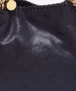 Discount 😍 Stella McCartney Navy Blue Faux Leather Mini Falabella Tote For 👩 Women ✔️ -Stella McCartney Shop luxury women stella mccartney used handbags p654764 011