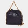Discount 😍 Stella McCartney Navy Blue Faux Leather Mini Falabella Tote For 👩 Women ✔️ -Stella McCartney Shop luxury women stella mccartney used handbags p654764 012