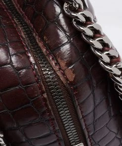 Deals ✔️ Stella McCartney Burgundy Faux Leather Falabella Box Top Handle Bag For 👩 Women 🥰 -Stella McCartney Shop luxury women stella mccartney used handbags p654795 009