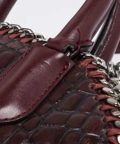 Deals ✔️ Stella McCartney Burgundy Faux Leather Falabella Box Top Handle Bag For 👩 Women 🥰 -Stella McCartney Shop luxury women stella mccartney used handbags p654795 010