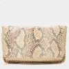 Coupon ⭐ Stella McCartney Beige Faux Python Effect Leather Falabella Slim Clutch For 👩 Women 🌟 -Stella McCartney Shop luxury women stella mccartney used handbags p657578 006