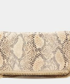 Coupon ⭐ Stella McCartney Beige Faux Python Effect Leather Falabella Slim Clutch For 👩 Women 🌟