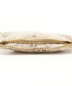 Coupon ⭐ Stella McCartney Beige Faux Python Effect Leather Falabella Slim Clutch For 👩 Women 🌟 -Stella McCartney Shop luxury women stella mccartney used handbags p657578 009
