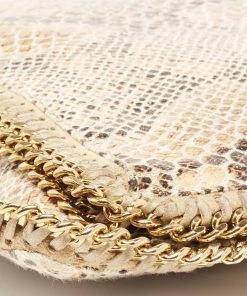 Coupon ⭐ Stella McCartney Beige Faux Python Effect Leather Falabella Slim Clutch For 👩 Women 🌟 -Stella McCartney Shop luxury women stella mccartney used handbags p657578 011