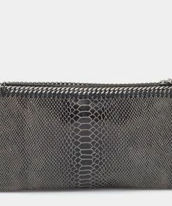 Deals 😉 Stella McCartney Grey Python Embossed Falabella Clutch For 👩 Women 😍 -Stella McCartney Shop luxury women stella mccartney used handbags p658171 002