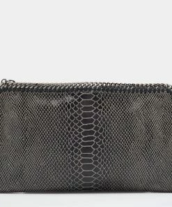 Deals 😉 Stella McCartney Grey Python Embossed Falabella Clutch For 👩 Women 😍
