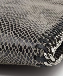Deals 😉 Stella McCartney Grey Python Embossed Falabella Clutch For 👩 Women 😍 -Stella McCartney Shop luxury women stella mccartney used handbags p658171 008