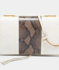 Hot Sale ๐ Stella McCartney White/Green Faux Snakeskin Effect Leather Flo Shoulder Bag For ๐ฉ Women ๐