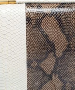 Hot Sale 😉 Stella McCartney White/Green Faux Snakeskin Effect Leather Flo Shoulder Bag For 👩 Women 👍 -Stella McCartney Shop luxury women stella mccartney used handbags p660847 006