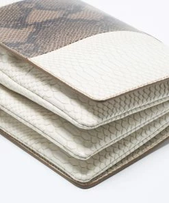 Hot Sale 😉 Stella McCartney White/Green Faux Snakeskin Effect Leather Flo Shoulder Bag For 👩 Women 👍 -Stella McCartney Shop luxury women stella mccartney used handbags p660847 010