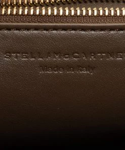 Hot Sale 😉 Stella McCartney White/Green Faux Snakeskin Effect Leather Flo Shoulder Bag For 👩 Women 👍 -Stella McCartney Shop luxury women stella mccartney used handbags p660847 011