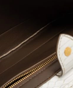 Hot Sale 😉 Stella McCartney White/Green Faux Snakeskin Effect Leather Flo Shoulder Bag For 👩 Women 👍 -Stella McCartney Shop luxury women stella mccartney used handbags p660847 013