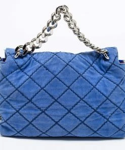Promo 😀 Stella McCartney Blue Quilted Faux Suede Medium Beckett Chain Bag For 👩 Women 🛒 -Stella McCartney Shop luxury women stella mccartney used handbags p662544 008