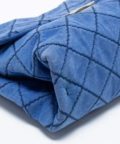 Promo 😀 Stella McCartney Blue Quilted Faux Suede Medium Beckett Chain Bag For 👩 Women 🛒 -Stella McCartney Shop luxury women stella mccartney used handbags p662544 010