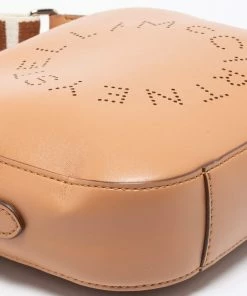Discount 😀 Stella McCartney Brown Faux Leather Perforated Logo Mini Camera Bag For 👩 Women 💯 -Stella McCartney Shop luxury women stella mccartney used handbags p668875 005