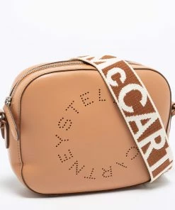 Discount 😀 Stella McCartney Brown Faux Leather Perforated Logo Mini Camera Bag For 👩 Women 💯 -Stella McCartney Shop luxury women stella mccartney used handbags p668875 009