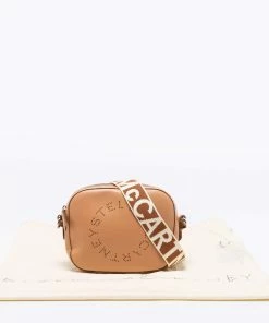 Discount 😀 Stella McCartney Brown Faux Leather Perforated Logo Mini Camera Bag For 👩 Women 💯 -Stella McCartney Shop luxury women stella mccartney used handbags p668875 011