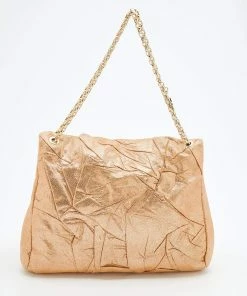 Cheap 🤩 Stella McCartney Metallic Gold Faux Leather Flap Shoulder Bag For 👩 Women 😍 -Stella McCartney Shop luxury women stella mccartney used handbags p669193 005