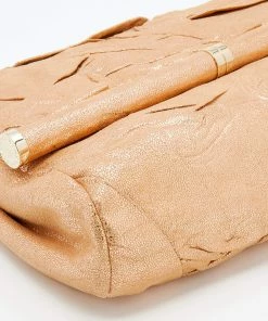 Cheap 🤩 Stella McCartney Metallic Gold Faux Leather Flap Shoulder Bag For 👩 Women 😍 -Stella McCartney Shop luxury women stella mccartney used handbags p669193 010