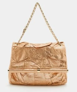 Cheap 🤩 Stella McCartney Metallic Gold Faux Leather Flap Shoulder Bag For 👩 Women 😍