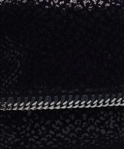 Best Sale ⭐ Stella Mccartney Black Falabella Sequin Fold-Over Clutch For 👩 Women 🌟 -Stella McCartney Shop luxury women stella mccartney used handbags p670749 004