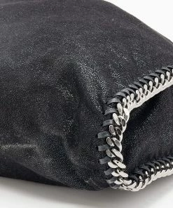 Promo 🎁 Stella McCartney Black Faux Suede Small Falabella Tote For 👩 Women 🤩 -Stella McCartney Shop luxury women stella mccartney used handbags p670751 009