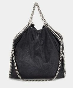 Promo 🎁 Stella McCartney Black Faux Suede Small Falabella Tote For 👩 Women 🤩