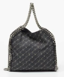 Best Pirce 🤩 Stella McCartney Blue Monogram Denim Falabella Mini Tote For 👩 Women 😍 -Stella McCartney Shop luxury women stella mccartney used handbags p672132 005