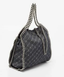 Best Pirce 🤩 Stella McCartney Blue Monogram Denim Falabella Mini Tote For 👩 Women 😍 -Stella McCartney Shop luxury women stella mccartney used handbags p672132 006
