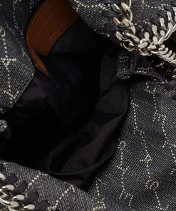 Best Pirce 🤩 Stella McCartney Blue Monogram Denim Falabella Mini Tote For 👩 Women 😍 -Stella McCartney Shop luxury women stella mccartney used handbags p672132 011