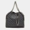 Best Pirce 🤩 Stella McCartney Blue Monogram Denim Falabella Mini Tote For 👩 Women 😍 -Stella McCartney Shop luxury women stella mccartney used handbags p672132 014