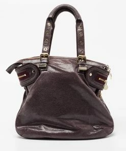 Best Sale 🎁 Stella McCartney Purple Faux Suede And Patent Leather Tote For 👩 Women 🌟 -Stella McCartney Shop luxury women stella mccartney used handbags p673422 002