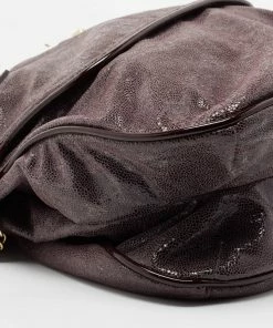 Best Sale 🎁 Stella McCartney Purple Faux Suede And Patent Leather Tote For 👩 Women 🌟 -Stella McCartney Shop luxury women stella mccartney used handbags p673422 004