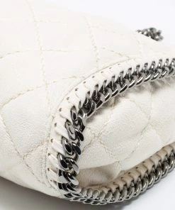 Deals 👏 Stella McCartney White Faux Suede Mini Falabella Tote For 👩 Women 🤩 -Stella McCartney Shop luxury women stella mccartney used handbags p673746 002