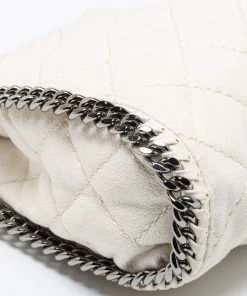 Deals 👏 Stella McCartney White Faux Suede Mini Falabella Tote For 👩 Women 🤩 -Stella McCartney Shop luxury women stella mccartney used handbags p673746 003