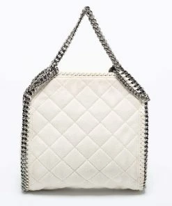Deals 👏 Stella McCartney White Faux Suede Mini Falabella Tote For 👩 Women 🤩 -Stella McCartney Shop luxury women stella mccartney used handbags p673746 006