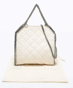 Deals 👏 Stella McCartney White Faux Suede Mini Falabella Tote For 👩 Women 🤩 -Stella McCartney Shop luxury women stella mccartney used handbags p673746 007