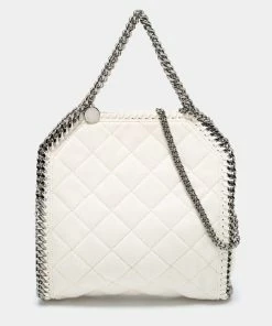 Deals 👏 Stella McCartney White Faux Suede Mini Falabella Tote For 👩 Women 🤩