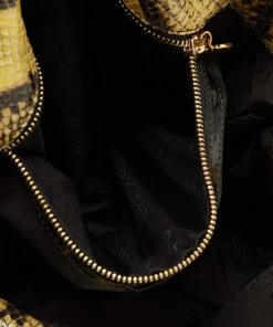 Hot Sale 😉 Stella McCartney Yellow/Black Faux Python 🧥 Coated Suede Small Falabella Tote For 👩 Women 🧨 -Stella McCartney Shop luxury women stella mccartney used handbags p676770 010