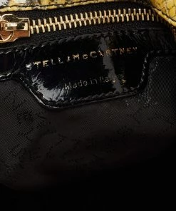 Hot Sale 😉 Stella McCartney Yellow/Black Faux Python 🧥 Coated Suede Small Falabella Tote For 👩 Women 🧨 -Stella McCartney Shop luxury women stella mccartney used handbags p676770 011