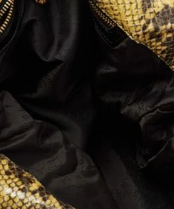 Hot Sale 😉 Stella McCartney Yellow/Black Faux Python 🧥 Coated Suede Small Falabella Tote For 👩 Women 🧨 -Stella McCartney Shop luxury women stella mccartney used handbags p676770 012