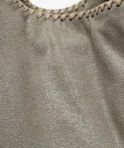 Cheapest 🤩 Stella McCartney Grey Faux Suede Small Falabella Tote For 👩 Women 😀 -Stella McCartney Shop luxury women stella mccartney used handbags p679510 006